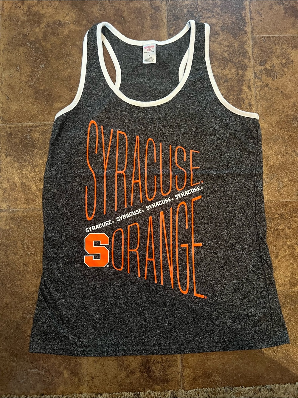 Syracuse Orange Women's Gray Racerback Tank Top